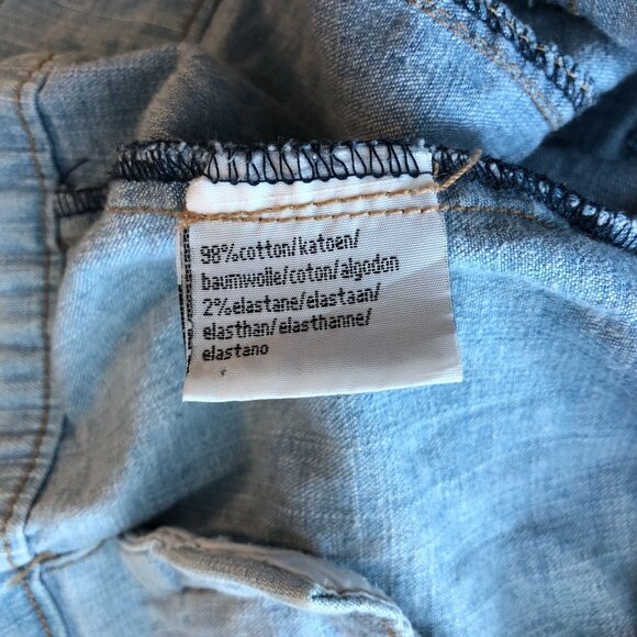 Womens Denim Jacket Vintage Retro Trucker Y2K Moto Full Zip Pockets Light Wash L - Picture 4 of 4